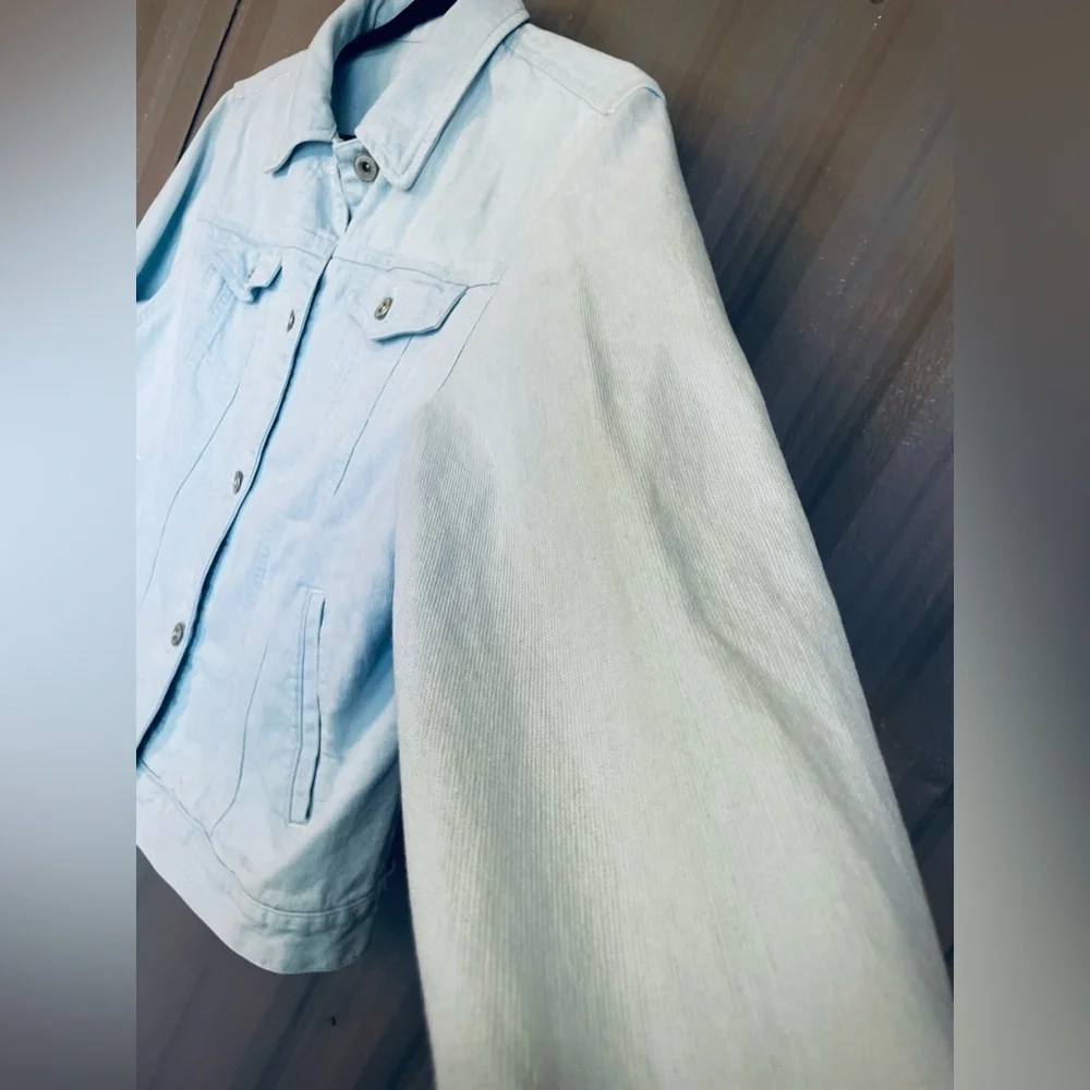 Lauren Ralph Lauren Denim Women’s Jean Jacket Light Wash Western Cowgirl sz L - Picture 3 of 11